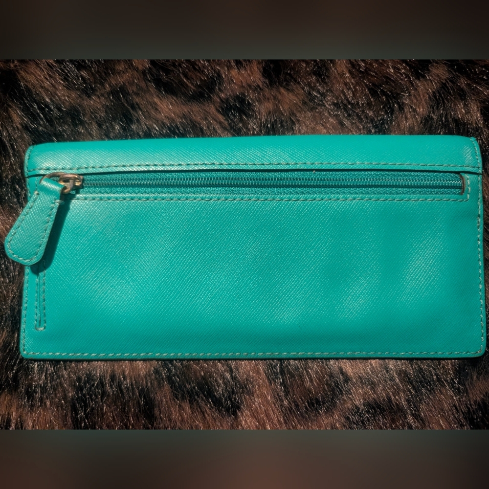 Coach Vibrant Teal Wallet NWOT - Picture 2 of 3